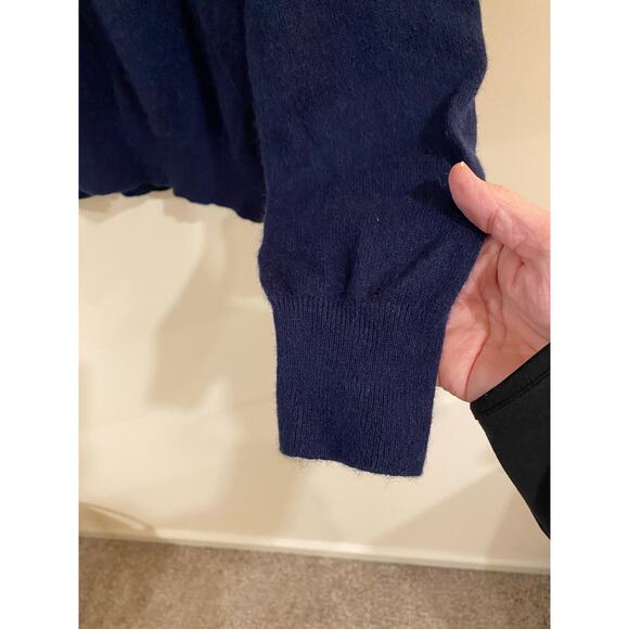 Quince 100% Cashmere Sweater Men L Blue Crewneck Soft Lightweight Knit Pullover - Picture 3 of 9